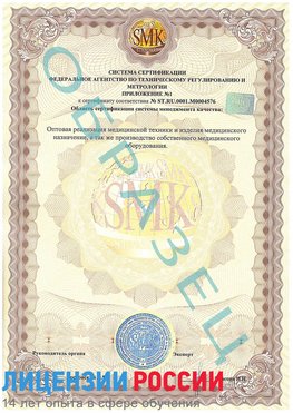 Образец сертификата соответствия (приложение) Иваново Сертификат ISO 13485